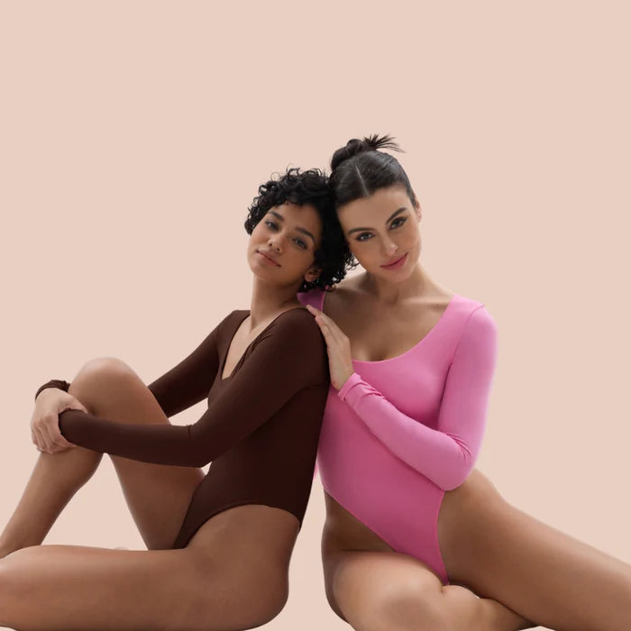 Body Modelador -  Manga Longa deconte em V
